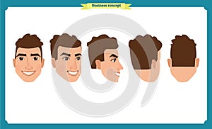 Working people, business man avatar icons.Flat design people characters.Business avatars set. Isolated vector on white.