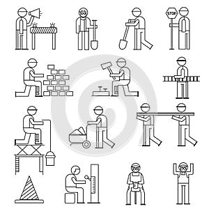 Working people in construction site