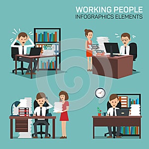 Working People Infographic Elements