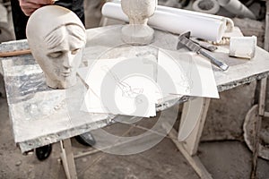 Sculptor`s working place