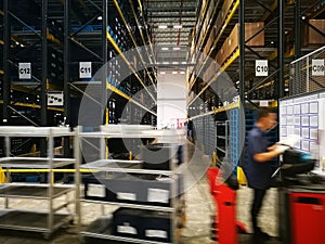 working place in warehouse