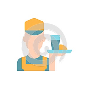 Working poor vector flat color icon