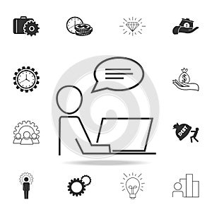 Working process icon. Detailed set of finance, banking and profit element icons. Premium quality graphic design. One of the collec