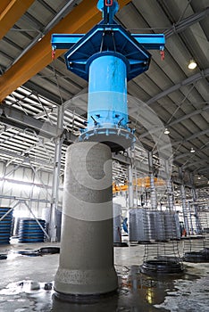 Working process for the manufacture of concrete pipes