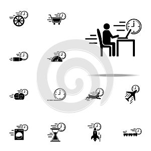 working process speed icon. Speed icons universal set for web and mobile