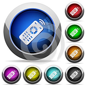 Working remote control round glossy buttons