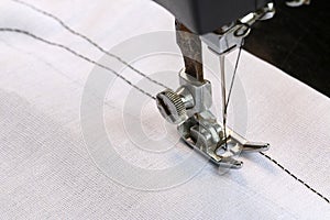 Working with sewing machine