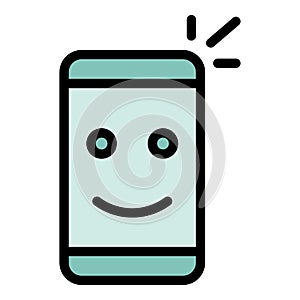 Working smartphone icon color outline vector