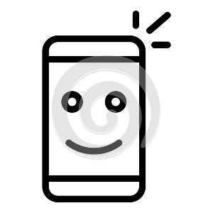Working smartphone icon, outline style