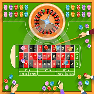 Working table of casino