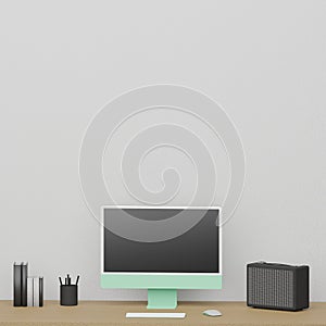 On the working table create from 3D reder program