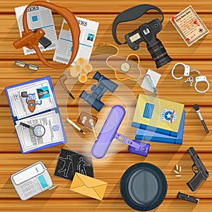 Working table of detective