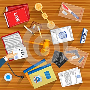 Working table of Judge