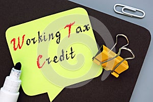 Working Tax Credit WTC  phrase on the page