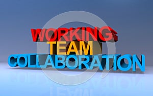 working team collaboration on blue