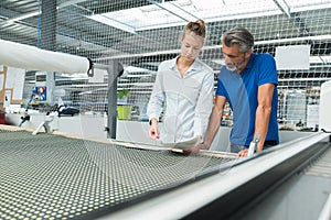 working in textile factory