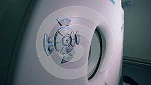 A working tomograph at a clinic, close up.
