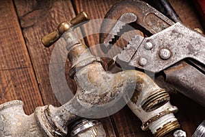 Working tools, plumbing, pipes and faucets