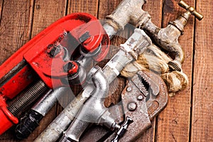 Working tools, plumbing, pipes and faucets