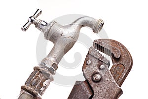 Working tools, plumbing, pipes and faucets