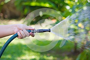 Working watering garden from hose