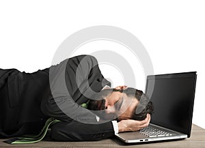 Workload businessman sleeping