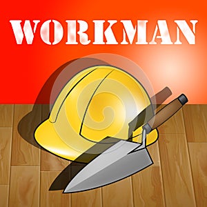 Workman Laborer Representing Building Worker 3d Illustration