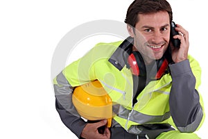 Workman in protective gear