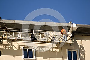 Workman on Scaffold photo