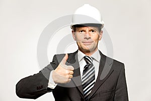 Workman showing thumbs up photo