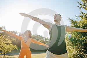 Workout Buddies Young Couple Training Together Outdoors