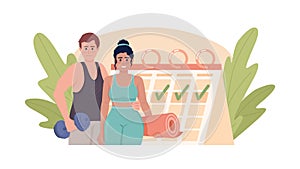 Workout consistency flat concept vector illustration