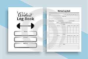 Workout log book KDP interior. Gym workout tracker notebook interior. KDP interior journal template. Daily exercise tracker Log