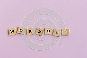 Workout text wood blocks