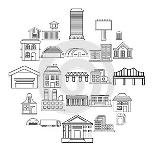 Workpeople icons set, outline style photo