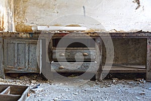 Workplace in an abandoned factory