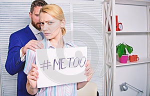 Workplace bullying concept. Manager conflict. Office colleagues relations. metoo as a new movement.