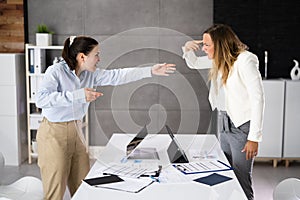 Workplace Conflict. Business Woman Fighting