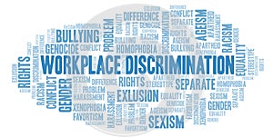 Workplace Discrimination - type of discrimination - word cloud