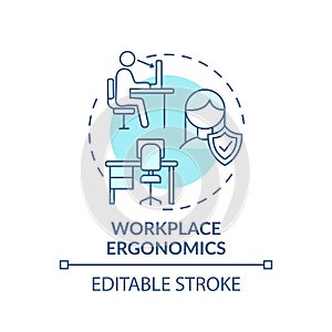 Workplace ergonomics concept icon