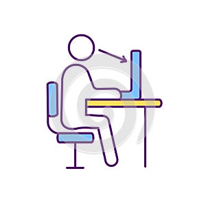 Workplace ergonomics RGB color icon