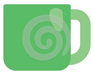 Workplace green mug, icon