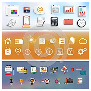 Workplace office and business work elements set