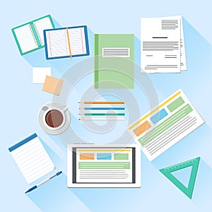 Workplace office and business work elements set