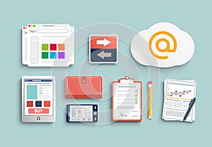 Workplace office and business work elements set