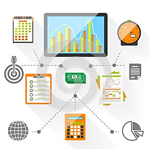 Workplace office and business work elements set