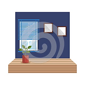 Workplace office scene icon