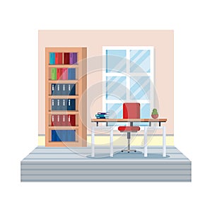 Workplace office scene icon