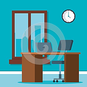 Workplace office scene icons