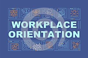 Workplace orientation navy word concepts banner